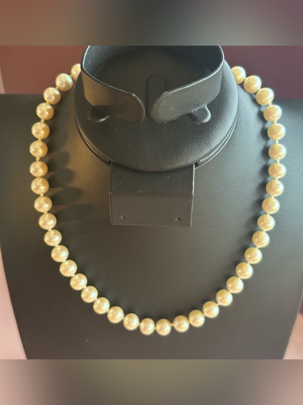 Vintage Estate 1980s RAU KLIKIT Pearl Necklace – Cream Glass Pearls